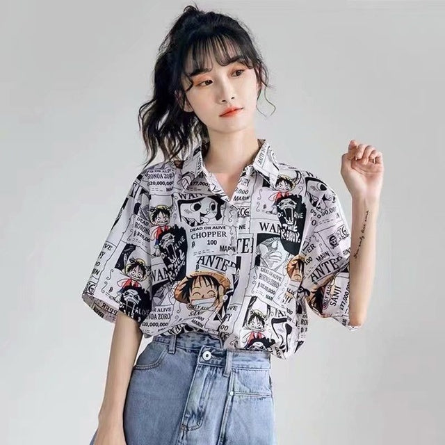 Luffy One Piece Anime Harajuku Casual Shirt