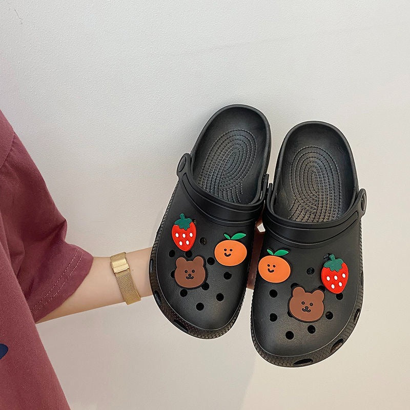 Kawaii Bear & Strawberry Summer Slippers - Non-Slip Comfort Slides