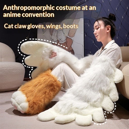 Kawaii Neko Paw Plush Slippers