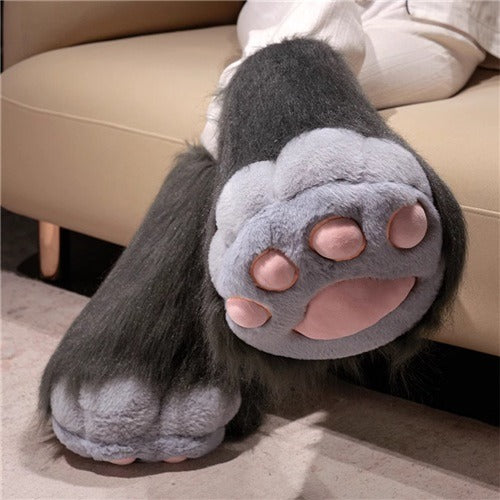 Kawaii Neko Paw Plush Slippers
